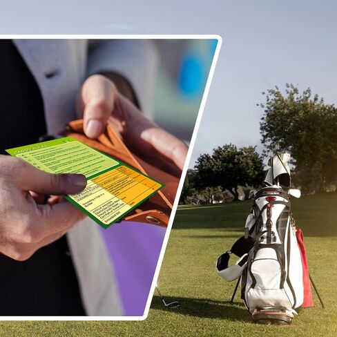 WANGDEFA 12 قطعة من بطاقة مخطط نطاق نادي الجولف، بطاقات مرجعية للجولف 2.7 * 4 بوصة، بطاقة مسافة الجولف، بطاقات مرجعية للجولف، علامات قواعد الجولف، كتاب مقدار من الياردات، ملحقات الجولف للمبتدئين المتوسطين (جانب مزدوج in Kuwait