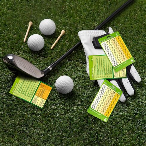 WANGDEFA 12 قطعة من بطاقة مخطط نطاق نادي الجولف، بطاقات مرجعية للجولف 2.7 * 4 بوصة، بطاقة مسافة الجولف، بطاقات مرجعية للجولف، علامات قواعد الجولف، كتاب مقدار من الياردات، ملحقات الجولف للمبتدئين المتوسطين (جانب مزدوج in Kuwait