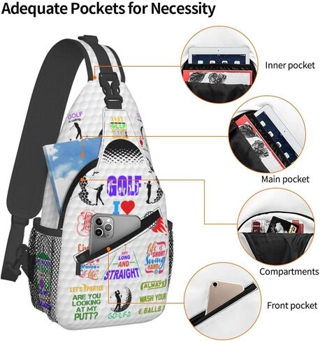 Golf Sling Backpack Golf Sling Bag Golf Crossbody Shoulder Bag Golf Purse Golf Chest Bag For Men Women in Saudi Arabia
