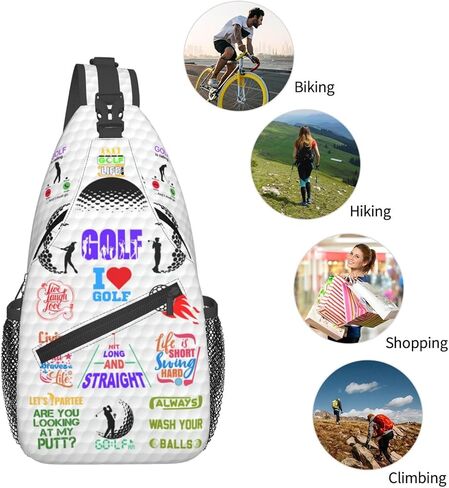 Golf Sling Backpack Golf Sling Bag Golf Crossbody Shoulder Bag Golf Purse Golf Chest Bag For Men Women in Saudi Arabia
