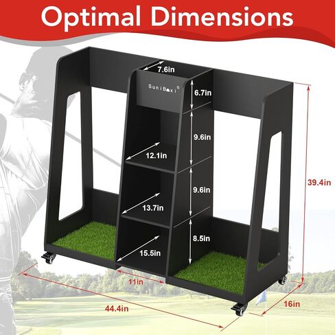 Golf Bag Organizer Storage Rack Stand Holder with 4 Wheel Fits 2 Extra Large Golf Club Bags and Multiple Golfing Equipment Accessories Gifts for Any Level Golfer in Garage Shed Basement Indoor Outdoor in Saudi Arabia