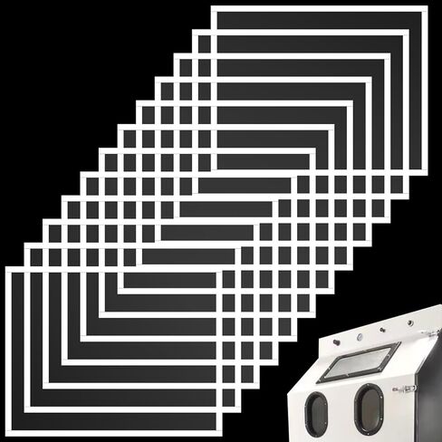 12 قطعة غطاء عدسة خزانة التفجير الكاشطة رؤية واضحة خزانات التفجير الكاشطة غطاء عدسة خزانة السفع الرملي واقي العدسة الداخلي لاستبدال خزانة السفع الرملي، 15.7 * 11.8 بوصة in Kuwait