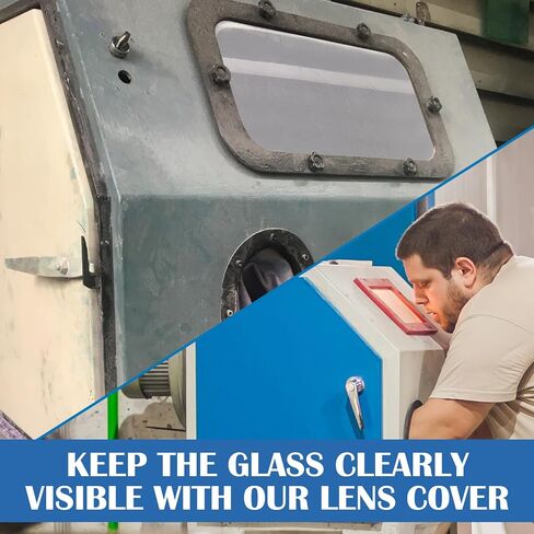 12 قطعة غطاء عدسة خزانة التفجير الكاشطة رؤية واضحة خزانات التفجير الكاشطة غطاء عدسة خزانة السفع الرملي واقي العدسة الداخلي لاستبدال خزانة السفع الرملي، 15.7 * 11.8 بوصة in Kuwait