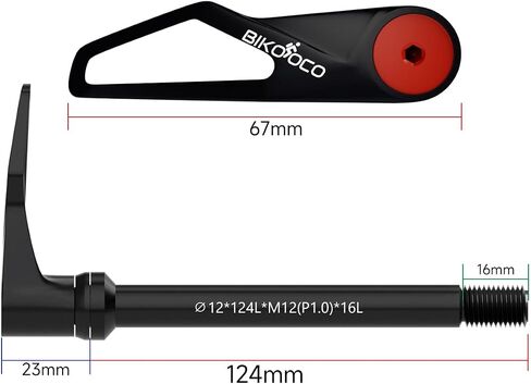 Bike Thru Axle Hub Adapter - 1.0mm Bike Hub Quick Release Thru-Axle for Booster Forks W/Handle - 12mm X 124mm/ 168mm/ 174mm in Saudi Arabia