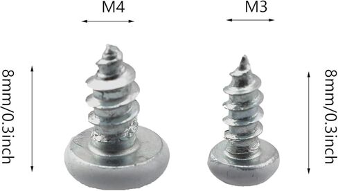 المسمار التنصت الذاتي DZS ELEC 150 قطعة M3x8 وM4x8 مسامير الحفر الذاتي، مسامير رأس تروس معدنية بيضاء وفضية، برغي عمل خشبي in Kuwait