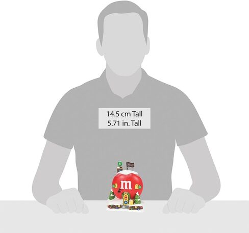 القسم 56 مجموعة North Pole Village Collection Red's M&M Cottage Lit Building - بورسلين مطلي يدويًا M&M's Candy Factory منازل قرية عيد الميلاد مع أضواء مباني ديكور المنزل، 5.7 بوصة in Saudi Arabia