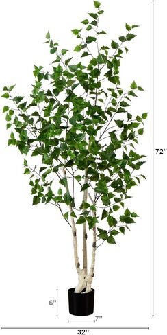 Nearly Natural 6ft. Artificial Birch Tree with Real Touch Leaves in Saudi Arabia