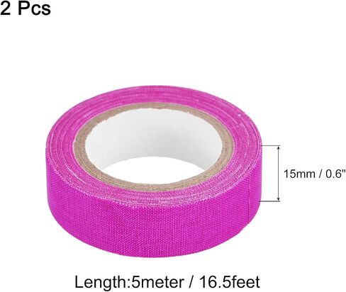 شريط قماش uxcell 2Rolls Neon Gaffers، 0.6 بوصة × 16.5 قدم يتوهج في الظلام، شريط لاصق فلورسنت أسود خفيف لتزيين المنزل للحفلات، أرجواني in Saudi Arabia