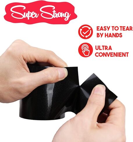 3 Pack Black Duct Tape, 2.88" x 10yd, Wide Roll,Heavy Duty, Flexible, No Residue, Waterproof, Multi-Use, All-Weather and Tear by Hand for Home, Window, Office, Car, Carpet in Saudi Arabia
