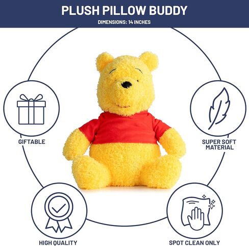 Disney Winnie The Pooh Fuzzy Plush Pillow Buddy - Super Soft Stuffed Pillow - 14 inches in Saudi Arabia