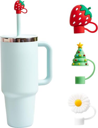 For Hydro Flask Tumbler Straw Lid, 3PCS Straw Cover for Hydro Flask Water Bottles, Silicone Straw Cap for Hydro Flask Cups, Silicone Accessories for Hydro Flask Stainless Steel Tumbler 32Oz 40Oz in Saudi Arabia