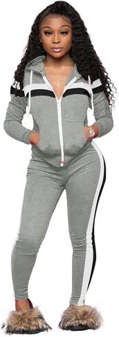 Nimsruc Two Piece Outfits For Women Jogging Suits Casual Sweatsuits Jogger Tracksuits Long Sleeve Zipper Matching Sets in Saudi Arabia