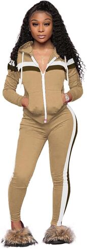 Nimsruc Two Piece Outfits For Women Jogging Suits Casual Sweatsuits Jogger Tracksuits Long Sleeve Zipper Matching Sets in Saudi Arabia