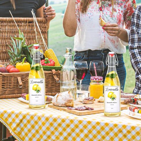 Maxcheck 6 Pcs Swing Top Glass Bottles for Limoncello Homemade 16 oz Clear Flip Top Beer liquor Bottles with Airtight Cap Lids Labels for Home Brewing Limoncello Making Beverages Liqueur in Saudi Arabia