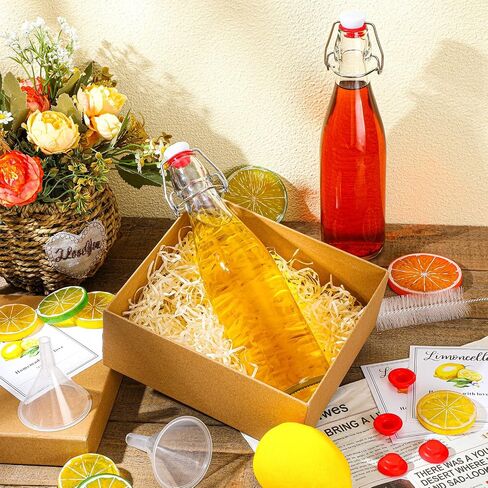 Maxcheck 6 Pcs Swing Top Glass Bottles for Limoncello Homemade 16 oz Clear Flip Top Beer liquor Bottles with Airtight Cap Lids Labels for Home Brewing Limoncello Making Beverages Liqueur in Saudi Arabia
