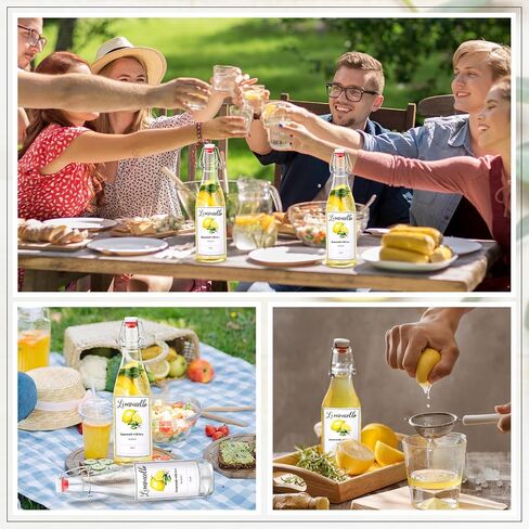 Maxcheck 6 Pcs Swing Top Glass Bottles for Limoncello Homemade 16 oz Clear Flip Top Beer liquor Bottles with Airtight Cap Lids Labels for Home Brewing Limoncello Making Beverages Liqueur in Saudi Arabia