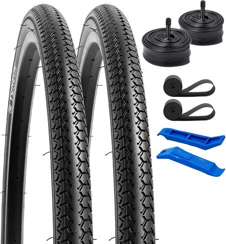 YUNSCM 2-PCS 24x1 3/8 (37-540) إطارات الدراجة للكراسي المتحركة وأنابيب الدراجة 24 بوصة صمام التقطيع مع شريطين حافة متوافق مع إطارات وأنابيب دراجة الطريق 24 × 1 3/8 24x1 3-8 (Y-1160) in Saudi Arabia