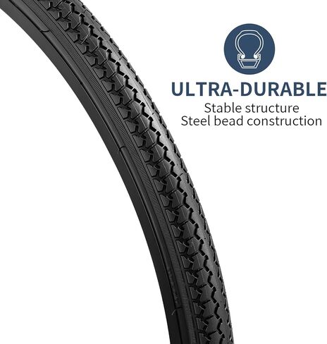 YUNSCM 2-PCS 24x1 3/8 (37-540) إطارات الدراجة للكراسي المتحركة وأنابيب الدراجة 24 بوصة صمام التقطيع مع شريطين حافة متوافق مع إطارات وأنابيب دراجة الطريق 24 × 1 3/8 24x1 3-8 (Y-1160) in Saudi Arabia