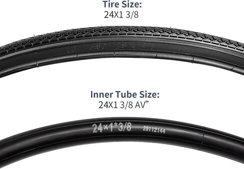 YUNSCM 2-PCS 24x1 3/8 (37-540) إطارات الدراجة للكراسي المتحركة وأنابيب الدراجة 24 بوصة صمام التقطيع مع شريطين حافة متوافق مع إطارات وأنابيب دراجة الطريق 24 × 1 3/8 24x1 3-8 (Y-1160) in Saudi Arabia