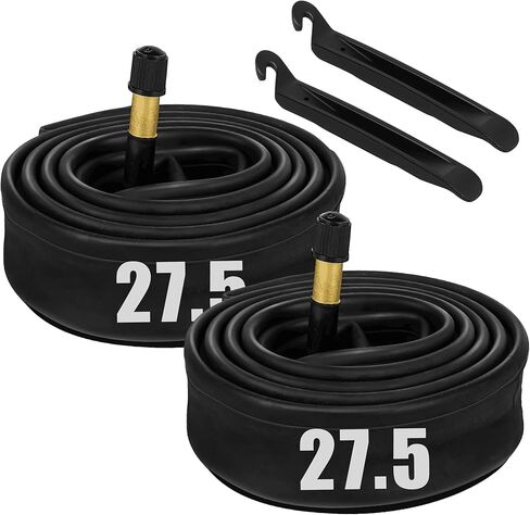 أنبوب الدراجة الجبلية LotFancy 27.5، عبوتان، 27.5 × 2.125، 27.5 × 2.20، 27.5 × 2.40 أنابيب داخلية للدراجة مع صمام شريدر (32 مم)، 2 رافعة للإطارات متضمنة in Kuwait