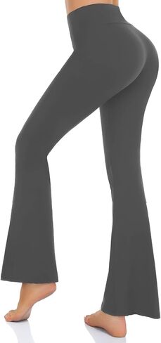 Hi Clasmix Flare Leggings for Women - High Waist Crossover Yoga Pants Tummy Control Bootcut Bell Bottom Jazz Lounge Leggings in Saudi Arabia