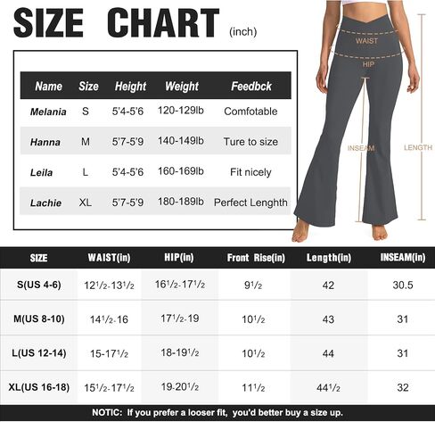 Hi Clasmix Flare Leggings for Women - High Waist Crossover Yoga Pants Tummy Control Bootcut Bell Bottom Jazz Lounge Leggings in Saudi Arabia