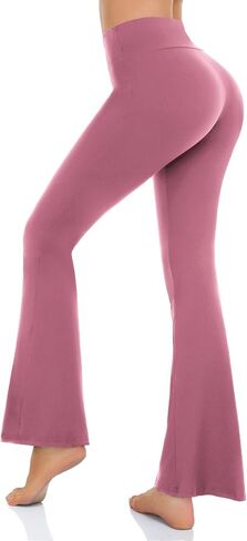 Hi Clasmix Flare Leggings for Women - High Waist Crossover Yoga Pants Tummy Control Bootcut Bell Bottom Jazz Lounge Leggings in Saudi Arabia