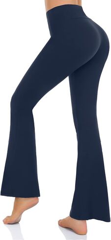 Hi Clasmix Flare Leggings for Women - High Waist Crossover Yoga Pants Tummy Control Bootcut Bell Bottom Jazz Lounge Leggings in Saudi Arabia