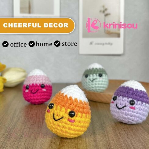 ديكور حلوى الذرة للهالوين، ديكور مكتب مكتب الهالوين اللطيف من الكروشيه، هدايا صغيرة للهالوين من الكروشيه للنساء 4 قطع in Kuwait