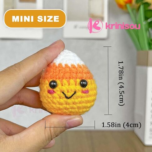 ديكور حلوى الذرة للهالوين، ديكور مكتب مكتب الهالوين اللطيف من الكروشيه، هدايا صغيرة للهالوين من الكروشيه للنساء 4 قطع in Kuwait