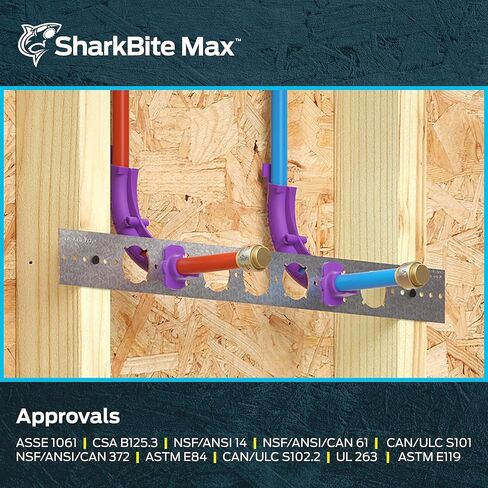 غطاء دفع SharkBite Max 1/2 بوصة، ادفع لتوصيل تركيبات السباكة النحاسية، أنابيب PEX، نحاس، CPVC، PE-RT، HDPE، UR514A in Kuwait