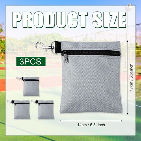 3pcs Golf Tee Bags, 6.69x5.51in Portable Golf Ball Pouch Zipper Golf Accessory Bag with Metal Lobster Claw Clip Golf Ball Storage Bag for Valuables & Golf Accessories in Saudi Arabia
