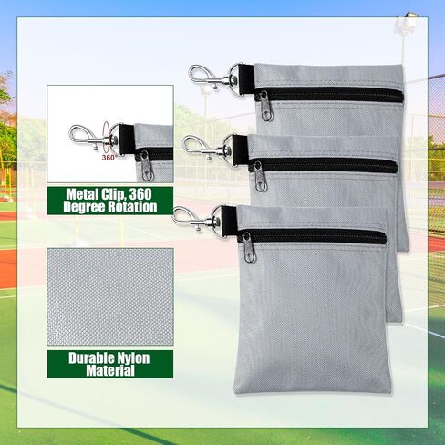 3pcs Golf Tee Bags, 6.69x5.51in Portable Golf Ball Pouch Zipper Golf Accessory Bag with Metal Lobster Claw Clip Golf Ball Storage Bag for Valuables & Golf Accessories in Saudi Arabia