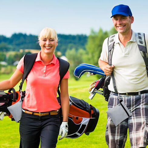 3pcs Golf Tee Bags, 6.69x5.51in Portable Golf Ball Pouch Zipper Golf Accessory Bag with Metal Lobster Claw Clip Golf Ball Storage Bag for Valuables & Golf Accessories in Saudi Arabia