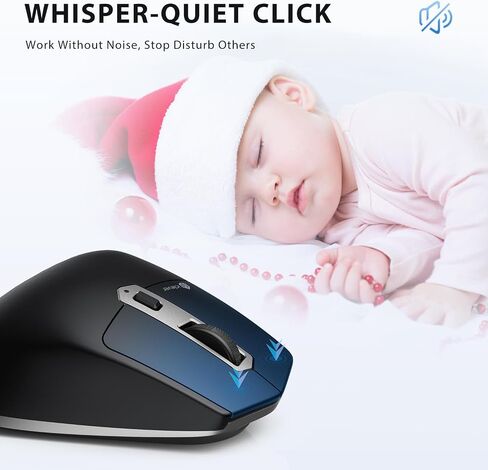 iClever Bluetooth Mouse, Wireless Mouse Dual Mode(Bluetooth+USB), Multi-Devices Ergonomic Mouse with 5 Adjustable DPI and 6 Buttons, Rechargeable Silent Mice for Laptop, iPad, MacBook, Tablet, PC in Kuwait