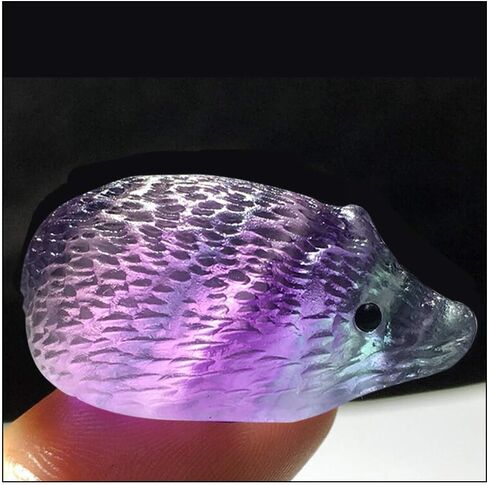 Wixine 1Pcs Natural Quartz Crystal Skull Carved Rainbow Fluorite Hedgehog Stone Healing in Saudi Arabia