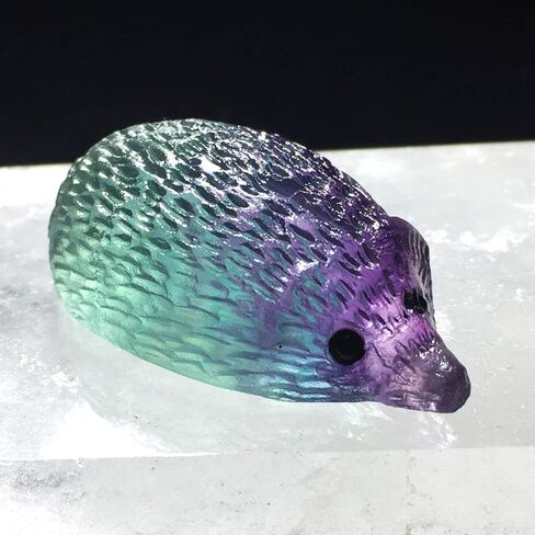 Wixine 1Pcs Natural Quartz Crystal Skull Carved Rainbow Fluorite Hedgehog Stone Healing in Saudi Arabia
