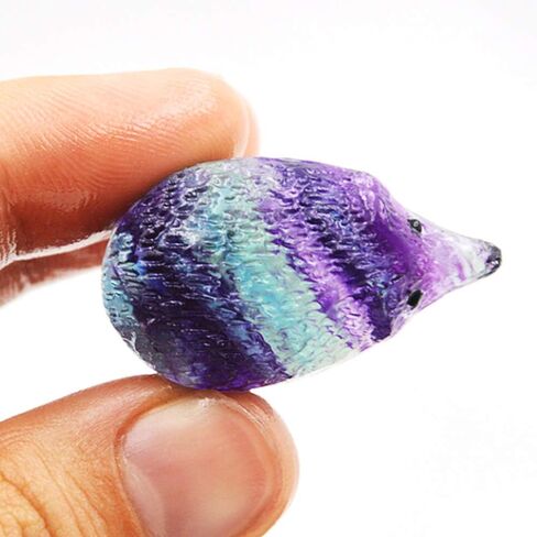 Wixine 1Pcs Natural Quartz Crystal Skull Carved Rainbow Fluorite Hedgehog Stone Healing in Saudi Arabia