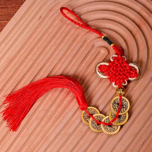 12 PCS Chinese New Year Fortune Coins Lucky Charms Tassel Gold Chinese Knot New Year Decorations for New Year Home Wealth Success Good Luck in Saudi Arabia