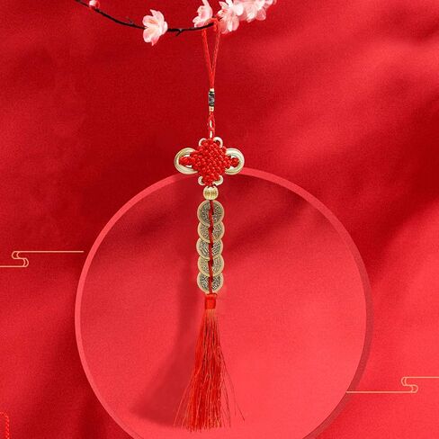 12 PCS Chinese New Year Fortune Coins Lucky Charms Tassel Gold Chinese Knot New Year Decorations for New Year Home Wealth Success Good Luck in Saudi Arabia