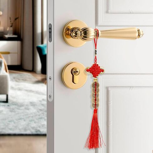 12 PCS Chinese New Year Fortune Coins Lucky Charms Tassel Gold Chinese Knot New Year Decorations for New Year Home Wealth Success Good Luck in Saudi Arabia
