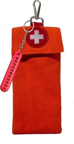 1-Piece Epipen Carrying Case, Epi Pen Carrying Case EpiPen Carrier, EpiPen Carrier Slim with Clip Epipen Holder Bag for 2 EpiPen Allergy Medical Essentials (Orange) in Saudi Arabia