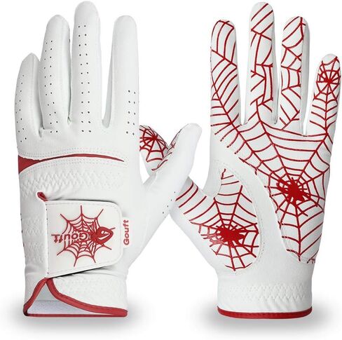Gouft Spiderweb-Design Golf Glove (for Men & Women) - Durable Suede: All Weather Golf Glove, Good Grip, Feel Soft/Comfort, and Long Lasting: Washable Glove in Saudi Arabia