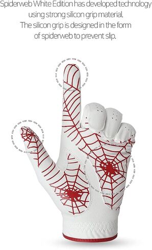Gouft Spiderweb-Design Golf Glove (for Men & Women) - Durable Suede: All Weather Golf Glove, Good Grip, Feel Soft/Comfort, and Long Lasting: Washable Glove in Saudi Arabia