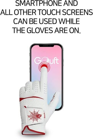 Gouft Spiderweb-Design Golf Glove (for Men & Women) - Durable Suede: All Weather Golf Glove, Good Grip, Feel Soft/Comfort, and Long Lasting: Washable Glove in Saudi Arabia