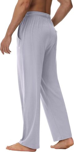 Neer 3 Pack Men's Yoga Sweatpants, Athletic Lounge Drawstring Sweat Pants Loose Workout Open Bottom Jogger Pants with Pockets in Saudi Arabia
