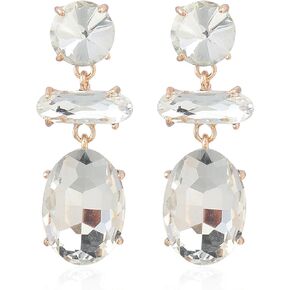 Rhinestone Teardrop Earrings for Women Girls Sparkly Crystal Bride Wedding Earrings Vintage Long Rhinestone Earrings Luxury Romantic Retro Earrings