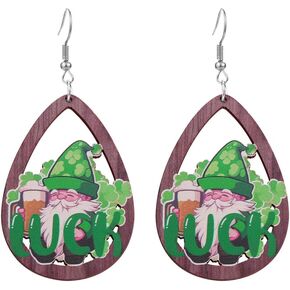 St Patrick's Day Earrings for Women Girls,Shamrock Dangle Earrings Green Clover Hat Drop Earrings Good Luck Hat earrings st. patricks day accessories Jewelry Gift
