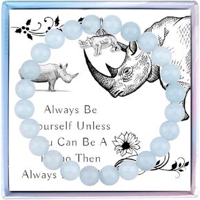 Funny Rhino Bracelet for Women Rhinoceros Gifts Spirit Animal Rhino Lover Gifts Rhino Inspirational Gifts for Women Girls