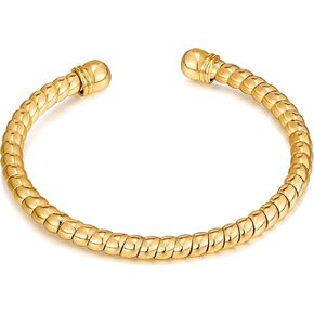 تي او ان ال يو واي اي اكس سوار ذهبي مفتوح للنساء، سوار حلقي بتصميم بسيط ملتوي ورفيع in Kuwait